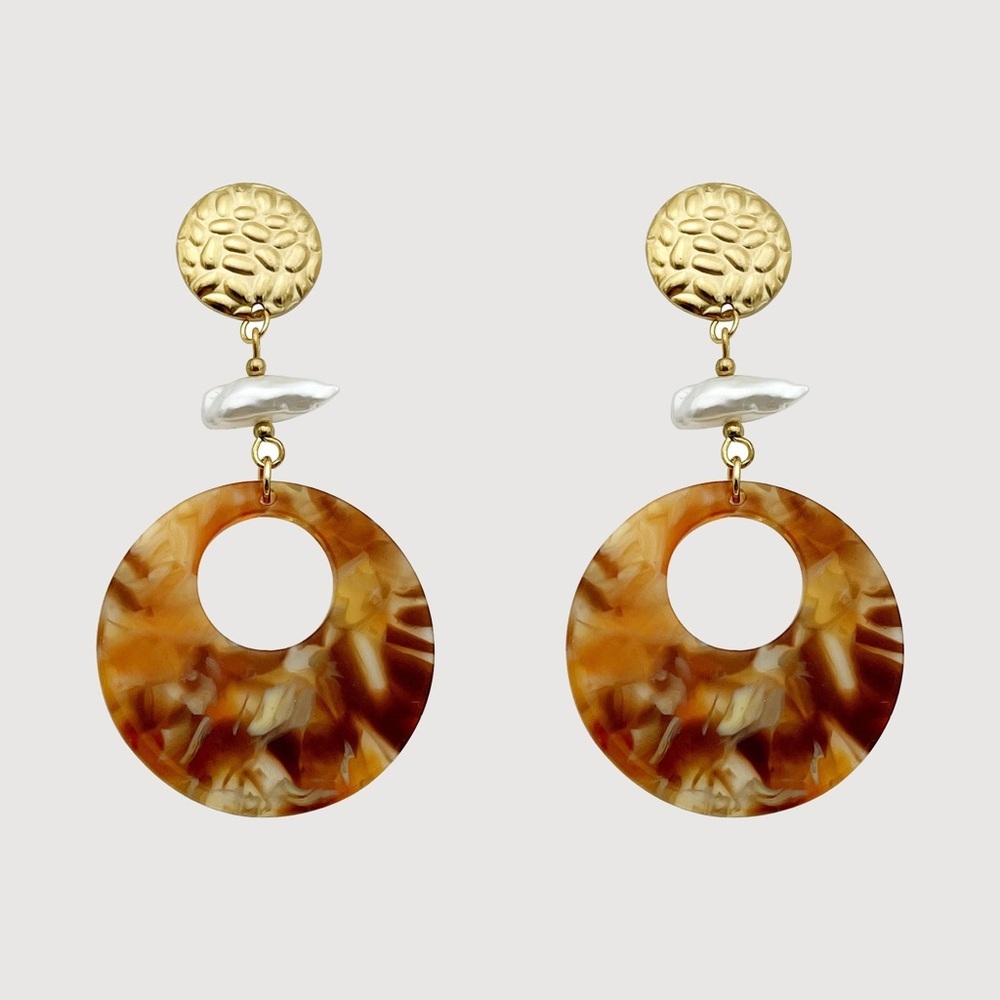 Geometric Drop Earrings - Picture 3 of 4